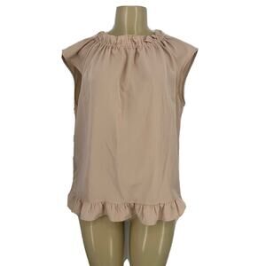 Lauren Conrad Large Women Blouse Ruffled Neck Sleeveless Top J17